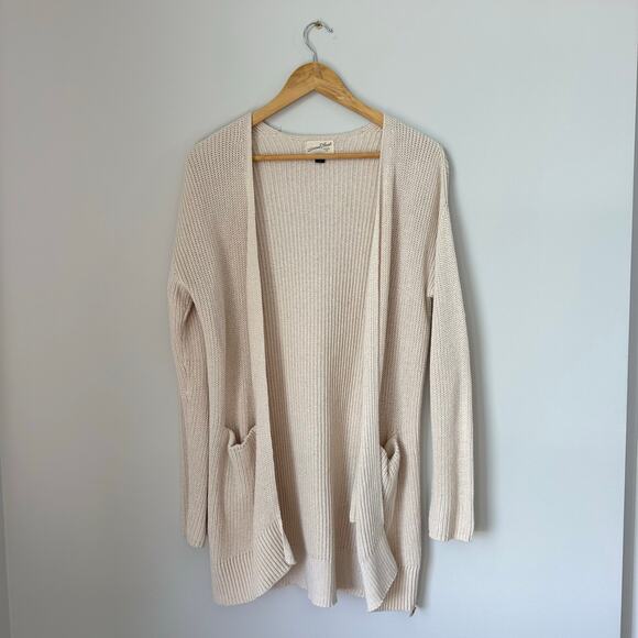 Universal Thread Knit Long Sleeve Open Front Cardigan Cream XS - Picture 1 of 8